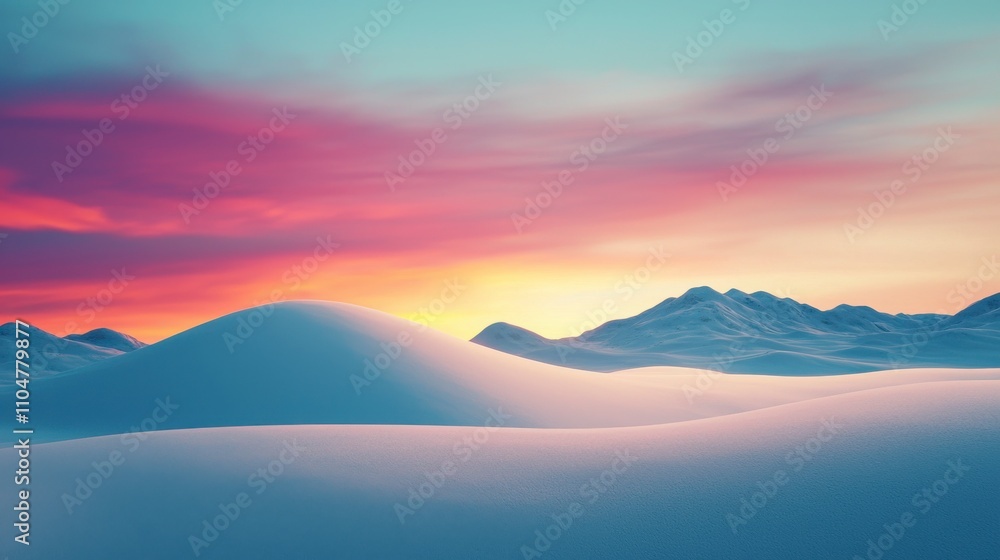 Fototapeta premium Serene Winter Sunset