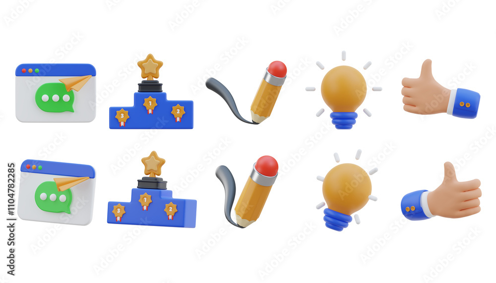SEO and success icons. 3D Icon High Quality Render SEO and success icons. 3D Icon High Quality Render