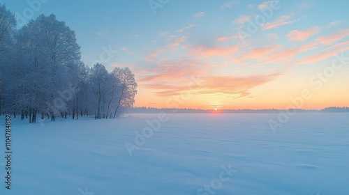 Bright winter landscape from Finland, showcasing pristine snow-covered scenery, clear skies, and serene atmosphere typical of the Finnish winter, captured with professional photographic quality