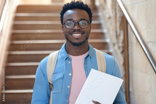 Enthusiastic Student Ready for Learning on Campus

