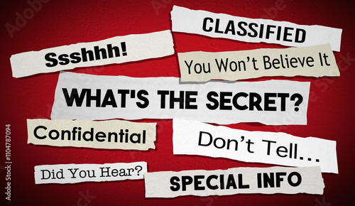 Whats the Secret News Headlines Gossip Unknown Info Revealed Ssshh 3d Illustration