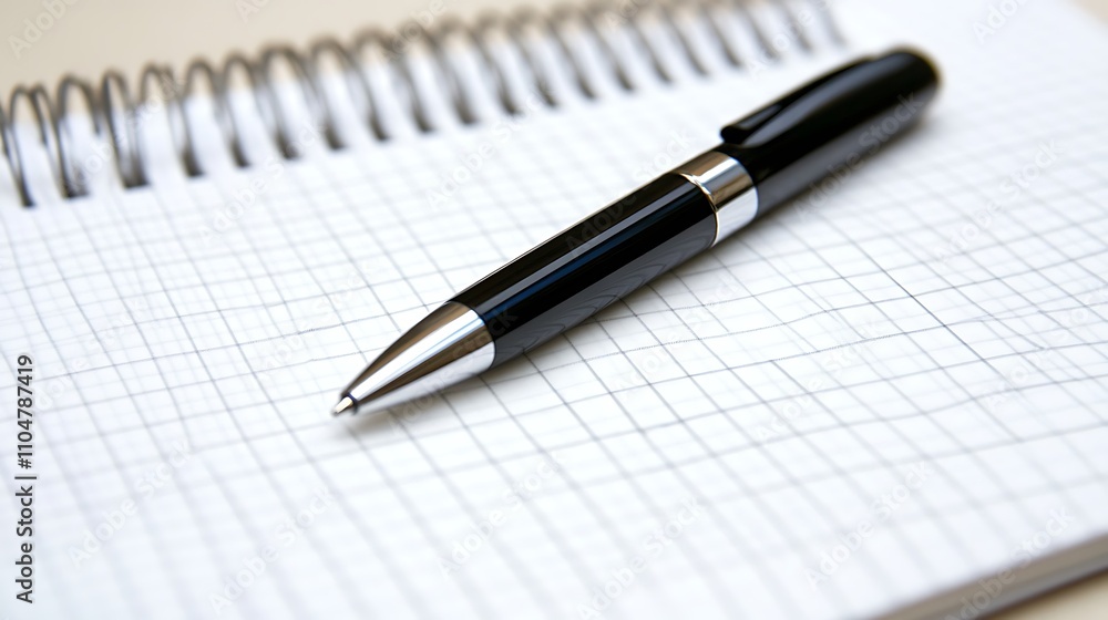 A large open notebook with a pen placed on top, showing the potential for writing ideas A large open notebook with a pen placed on top, showing the potential for writing ideas