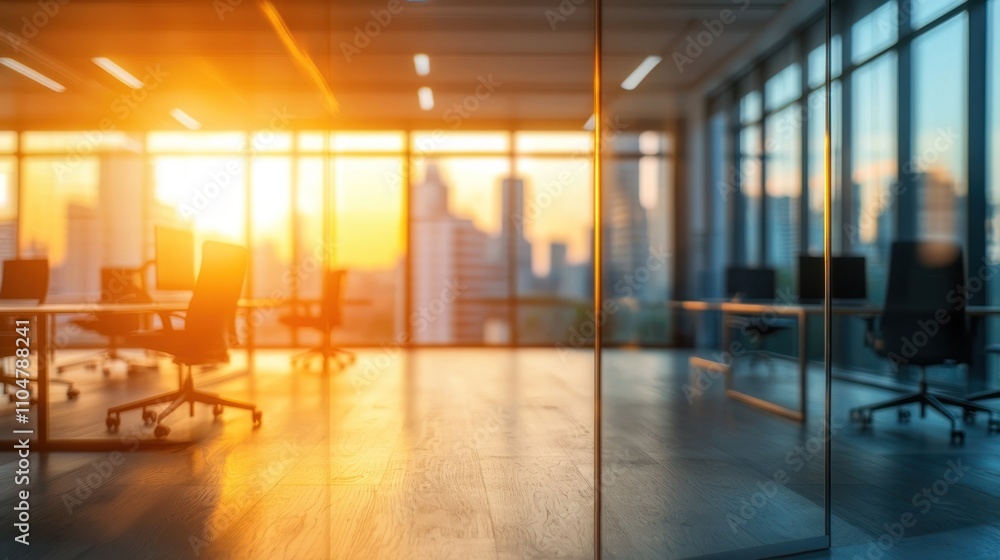 Blurred office interior background with a blurred door and glass wall, blurry bokeh light effect for a business concept design. High-quality photo, taken with a telephoto lens in realistic daylight Blurred office interior background with a blurred door and glass wall, blurry bokeh light effect for a business concept design. High-quality photo, taken with a telephoto lens in realistic daylight