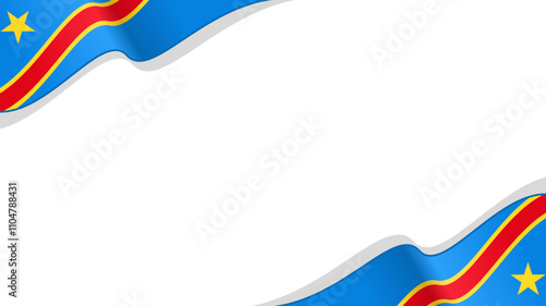 waving Democratic Republic Congo flag vector background with copy space for text. DR congo national day