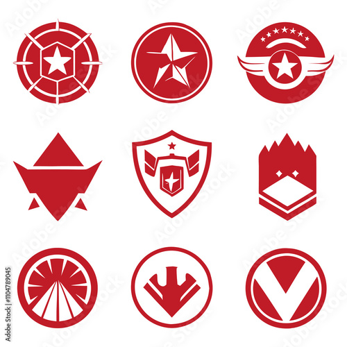 Red logo ideas set generated Ai