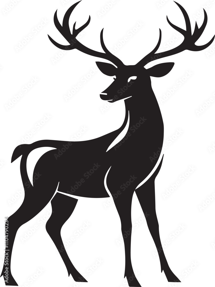 Obraz premium Deer vector silhouette illustration design
