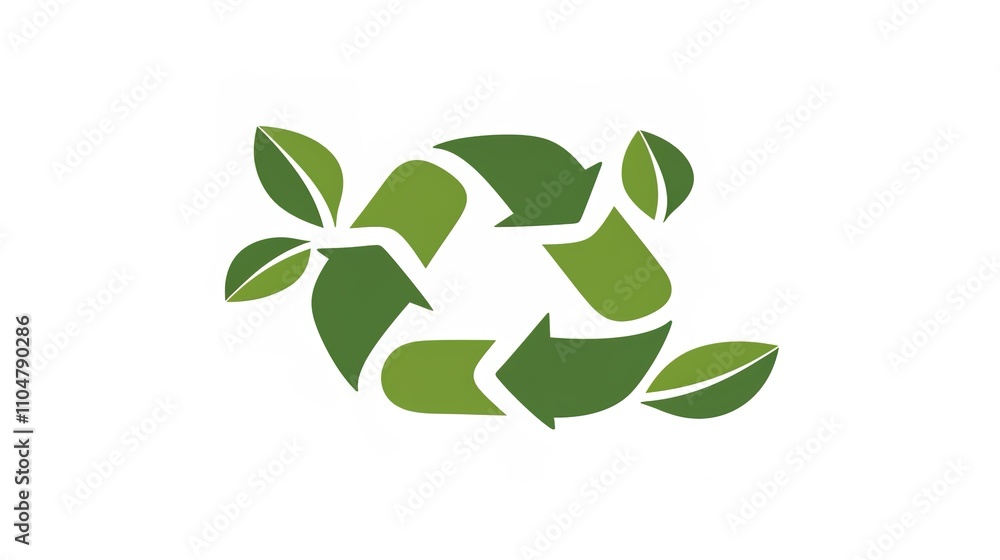 Natural Green Recycling Symbol - A Symbolic and Eco - Friendly Visual Representation. The Green Recycling Symbol with Its Natural Elements and Design, Standing Out on Its Own, Creating a Conscious and Natural Green Recycling Symbol - A Symbolic and Eco - Friendly Visual Representation. The Green Recycling Symbol with Its Natural Elements and Design, Standing Out on Its Own, Creating a Conscious and