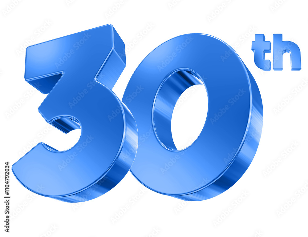 30th Anniversary Blue Number 30th Anniversary Blue Number