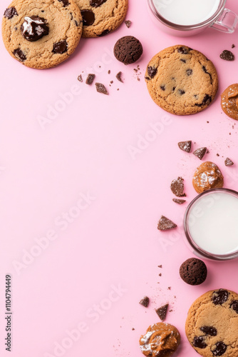 A pink blank cookie flyer vertical background for greeting invitation