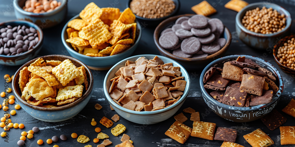 Photograph illustrating the concept of unhealthy eating with empty carbs causing blood sugar spikes and leading to stroke Photograph illustrating the concept of unhealthy eating with empty carbs causing blood sugar spikes and leading to stroke