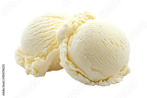 Ice cream scoops isolated on white background.