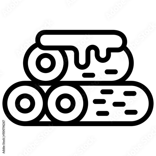 wood icon illustration design with outline