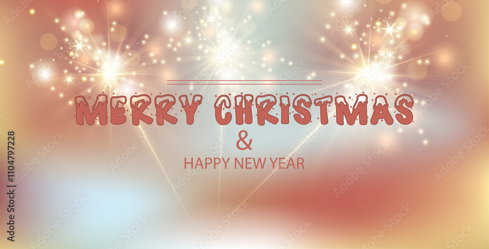 Merry Christmas Typography with Elegant Bokeh Lights Merry Christmas Typography with Elegant Bokeh Lights