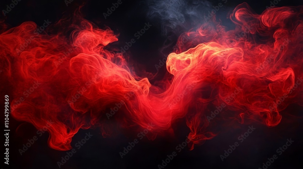 Vibrant Red Flames Swirling in Motion on Dark Background Vibrant Red Flames Swirling in Motion on Dark Background