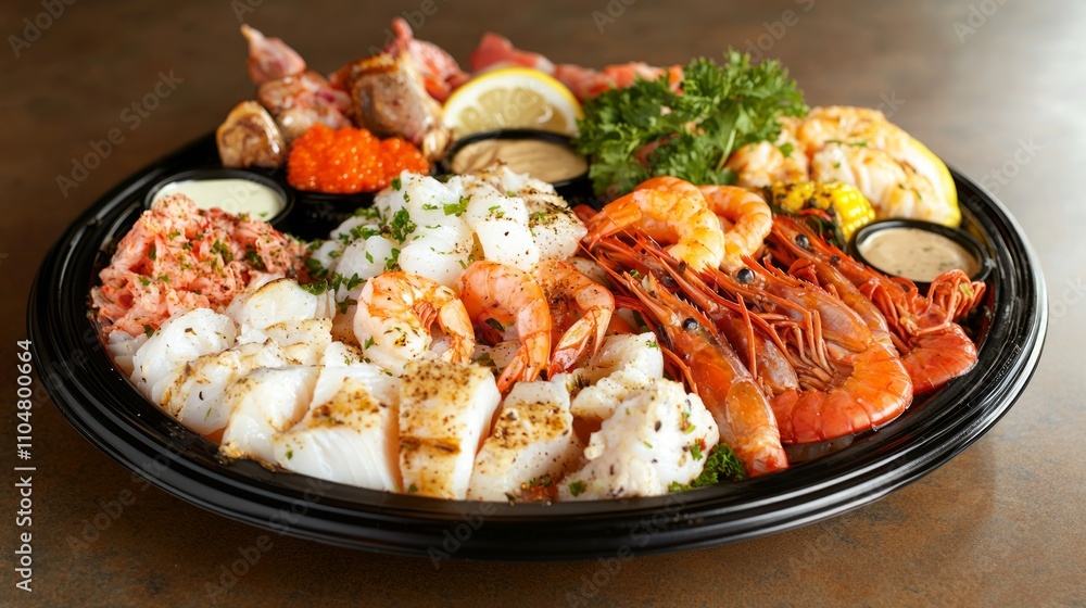 Exquisite Seafood Platter Showcase with Vibrant Colors and Textures | Ultra-Detailed Gastronomic Delight Exquisite Seafood Platter Showcase with Vibrant Colors and Textures | Ultra-Detailed Gastronomic Delight