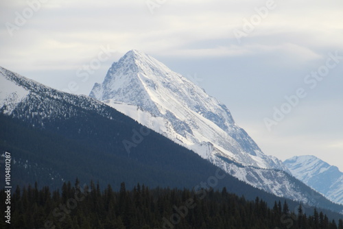 snow covered mountains in winter