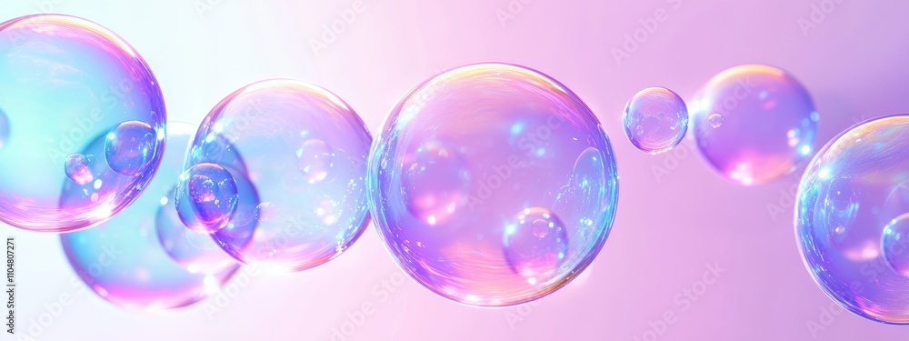 Abstract Photographic Background of Iridescent Bubbles in Pastel Pink Blue Colors Abstract Photographic Background of Iridescent Bubbles in Pastel Pink Blue Colors