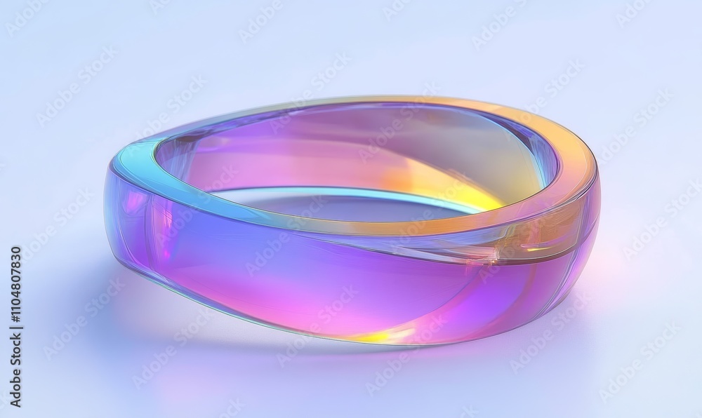Iridescent Pastel Acrylic Ring with Gradient Colors and Glossy Finish Iridescent Pastel Acrylic Ring with Gradient Colors and Glossy Finish