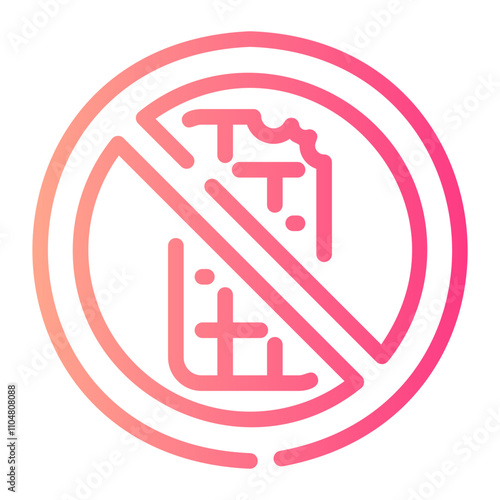 no chocolate Line Gradient Icon
