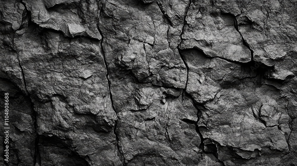 Black and White Rock Texture with Cracks and Patterns for Background and Design Black and White Rock Texture with Cracks and Patterns for Background and Design