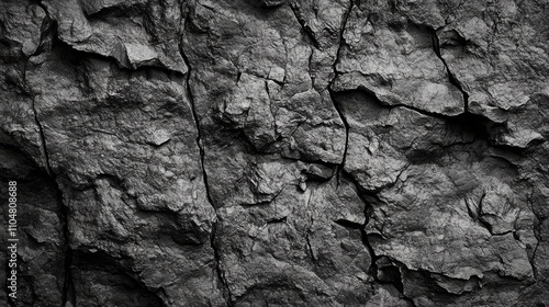 Black and White Rock Texture with Cracks and Patterns for Background and Design