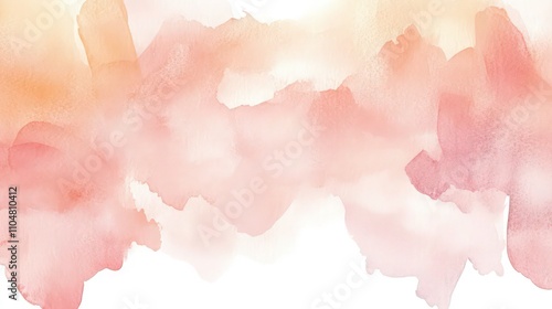 A serene abstract watercolor design in pastel pink and peach tones, softly blending into white with subtle brush textures creating a gentle, romantic feel. photo