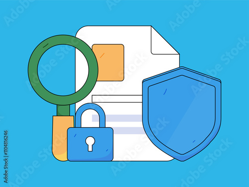Protect intellectual property flat vector concept operation hand drawn illustration
