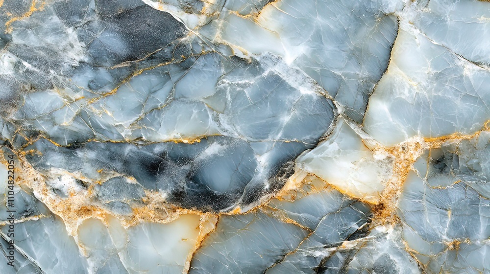 Fototapeta premium Abstract Marble Texture with Gray, White, and Gold Veins