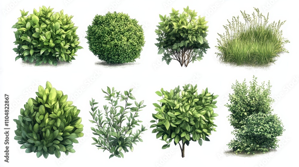 Fototapeta premium Diverse collection of ornamental plants and shrubs