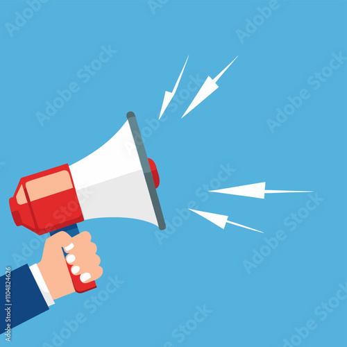hand holding megaphone benefits vector