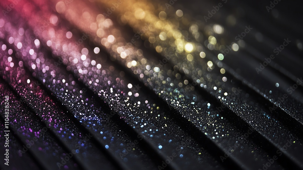 Colorful glitter pattern on dark background, close-up view, ideal for design projects. Colorful glitter pattern on dark background, close-up view, ideal for design projects.
