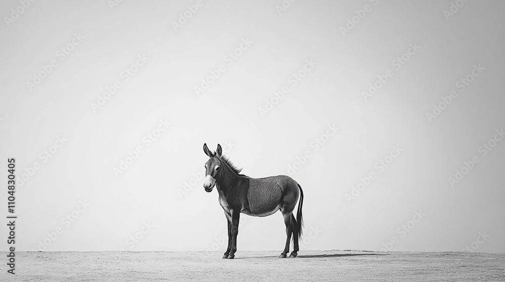Fototapeta premium white horse on black