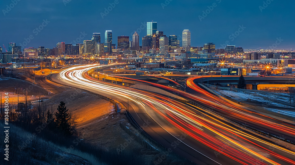 Fototapeta premium traffic on highway at night