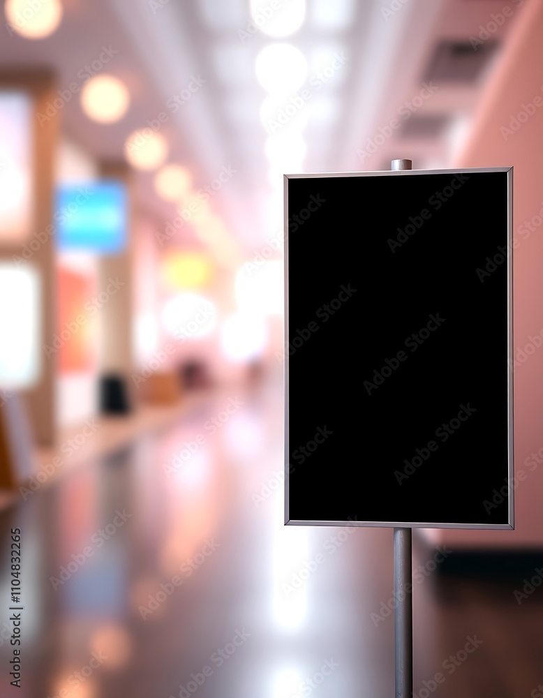 Blank Indoor Signage Modern Lobby Display Empty Advertisement