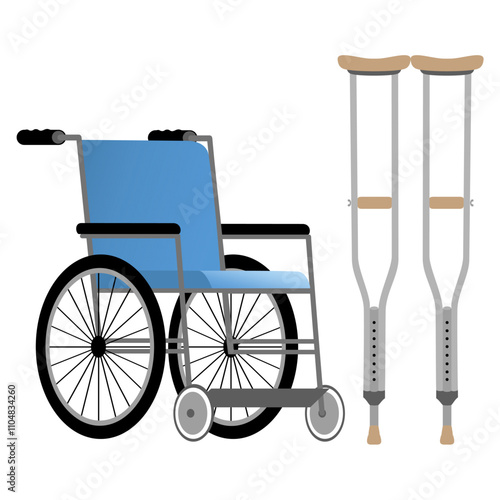 wheelchair and crutches