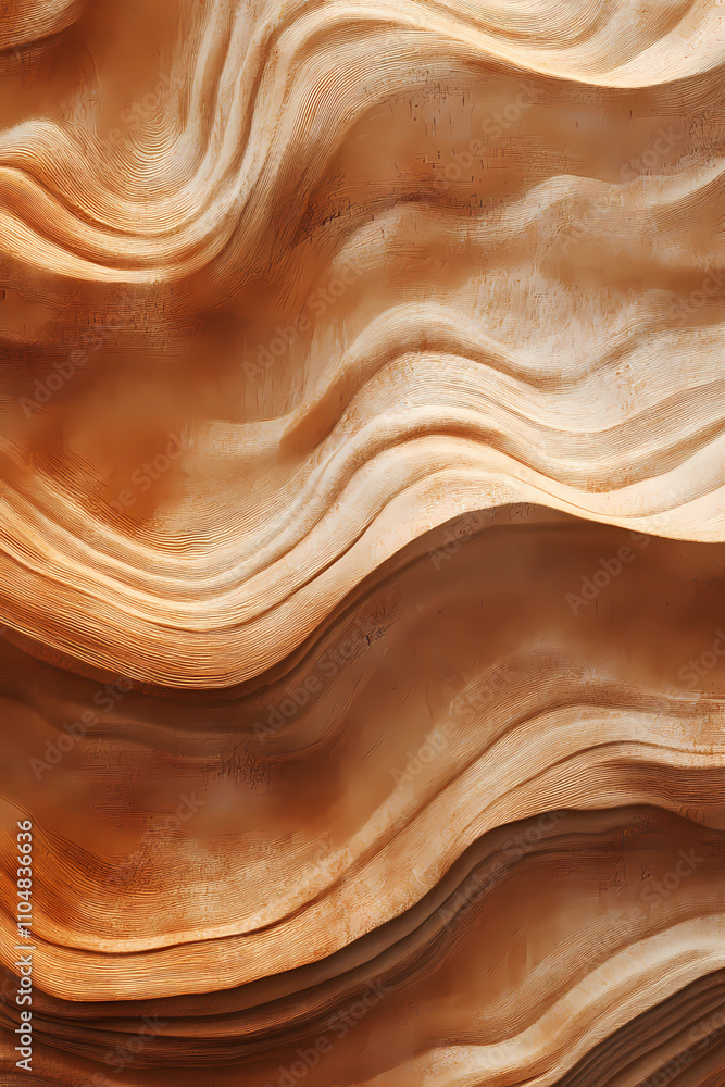 Abstract background with a wood grain texture, featuring shades of brown and light orange in a wavy pattern. Abstract background with a wood grain texture, featuring shades of brown and light orange in a wavy pattern.