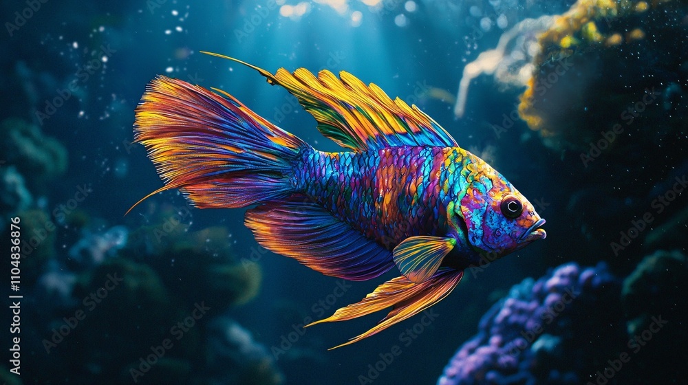 Iridescent Tail of a Peacock Fish Creates Mesmerizing Light in the Deep Sea Iridescent Tail of a Peacock Fish Creates Mesmerizing Light in the Deep Sea