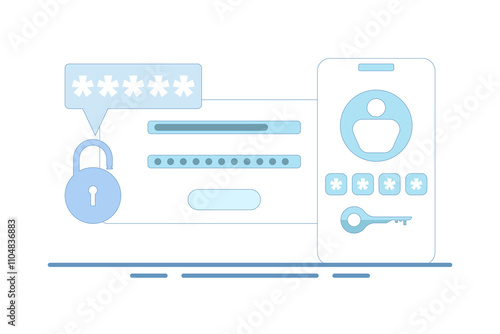 One-time password concept. Message with code on smartphone to login to website or app. Notification on phone, multifactor authentication. Internet payment, flat vector illustration on background.