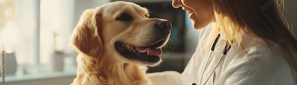 Joyful moment between woman and golden retriever. Joyful moment between woman and golden retriever.