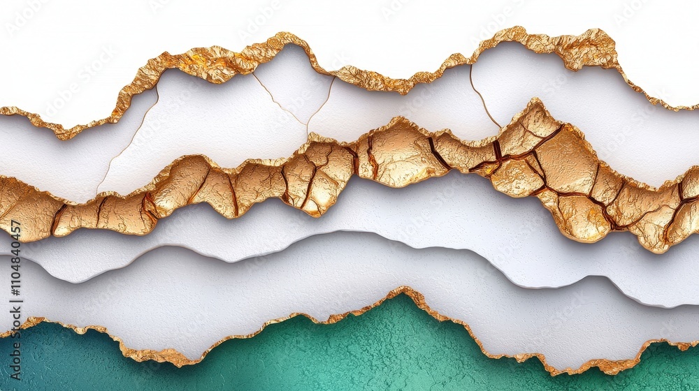 Elegant Gold Teal Abstract Art Luxury Texture Background