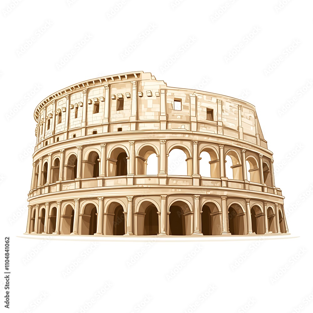 Fototapeta premium Colosseum isolated on white background.