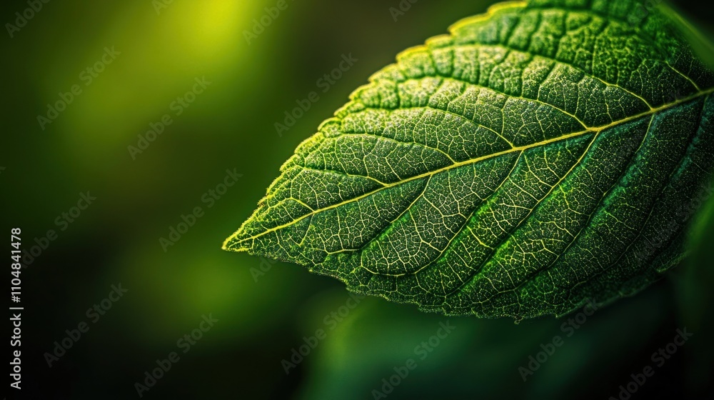 Close-up of a vibrant green leaf, showcasing intricate vein details against a blurred background. Close-up of a vibrant green leaf, showcasing intricate vein details against a blurred background.