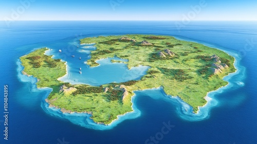Exploring a vibrant island landscape aerial view nature scenic environment tranquility
