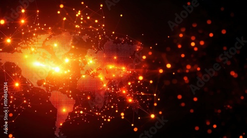 Global data network visualization digital world infographic abstract technology