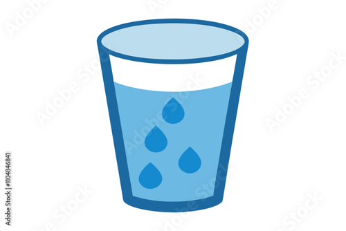 Water Glass with Droplets | isolated silhouette vector illustration on white background