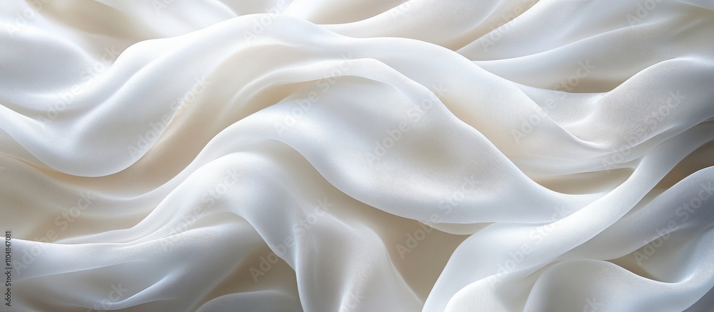 Abstract background with soft, white fabric drapes in a gentle curve. Abstract background with soft, white fabric drapes in a gentle curve.