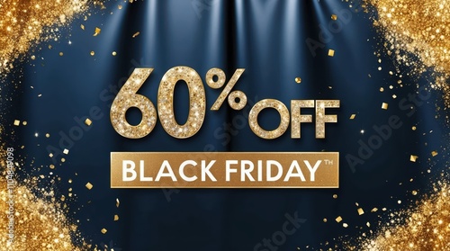 60% Black Friday offer on a sleek blue background