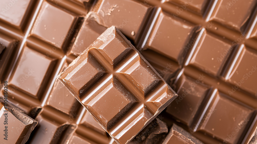 Milk Chocolate Chunks Background Top View Milk Chocolate Chunks Background Top View