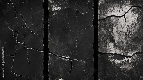 grunge black paint roller set. dust grain texture or dirt overlay use effect for film