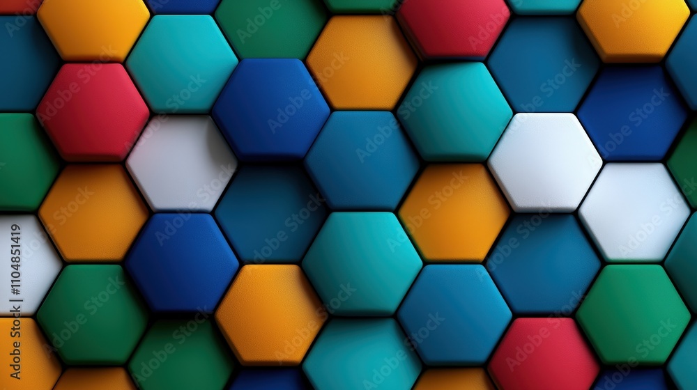 Abstract Hexagon Pattern Colorful 3D Geometric Background Abstract Hexagon Pattern Colorful 3D Geometric Background